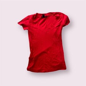 Red V-Neck Shirt
